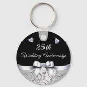 Goedkope 25th Wedding Jubileum Party Favors Sleutelhanger (Achterkant)