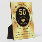 Goedkope 50e huwelijksverjaardag geschenken, Aange Fotoplaat (Zijkant)