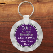 Goedkope 50e klas reünie, Jouw tekst en kleur Sleutelhanger (Achterkant)