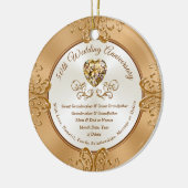 Goedkope 50e weddenschap Jubileum Gifts, 50e Keramisch Ornament (Links)