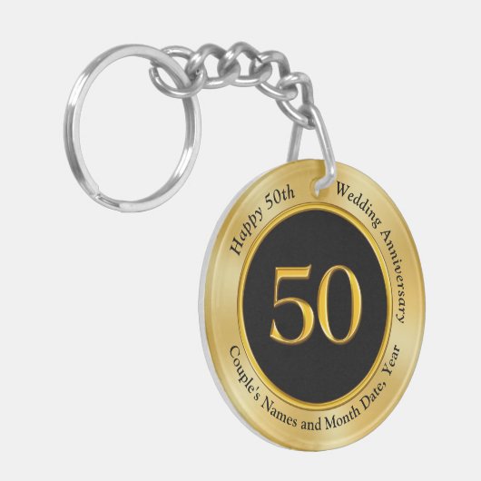 Goedkope 50ste Jubileum geschenken voor man Sleutelhanger (Voorkant Links)