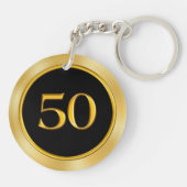 Goedkope 50ste Jubileum geschenken voor man Sleutelhanger (Achterkant)