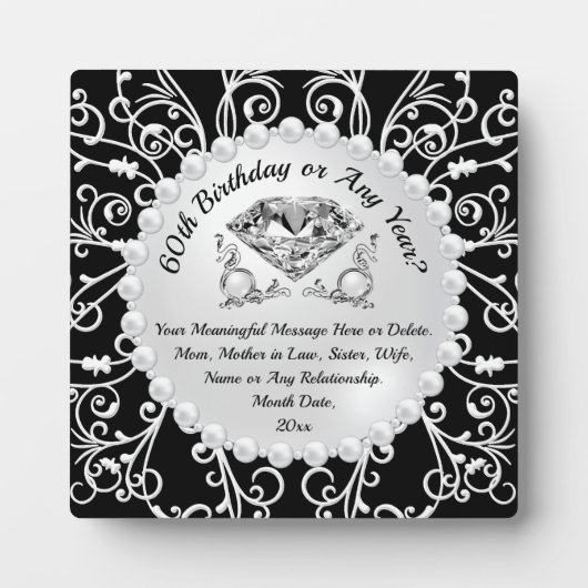 Goedkope 60e verjaardag cadeau ideeën, haar elk ja fotoplaat (Voorkant)