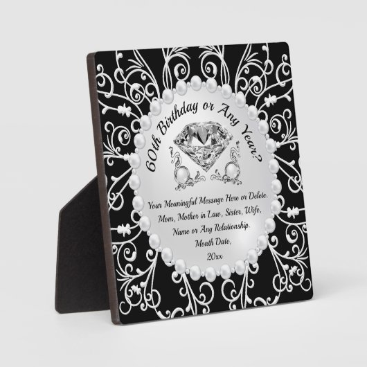 Goedkope 60e verjaardag cadeau ideeën, haar elk ja fotoplaat (Voorkant)