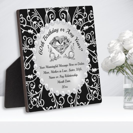 Goedkope 60e verjaardag cadeau ideeën, haar elk ja fotoplaat