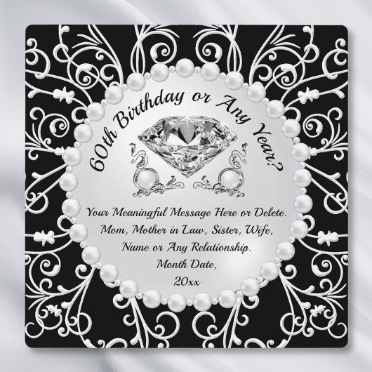 Goedkope 60e verjaardag cadeau ideeën, haar elk ja fotoplaat