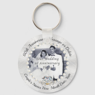 Goedkope, 60ste Wedding Jubileum Party Favors Sleutelhanger