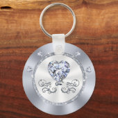 Goedkope, 60ste Wedding Jubileum Party Favors Sleutelhanger (Achterkant)