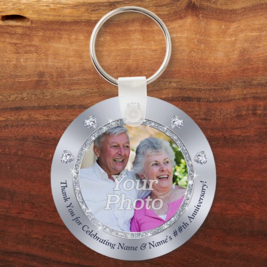 Goedkope, 60ste Wedding Jubileum Party Favors Sleutelhanger (Voorkant)