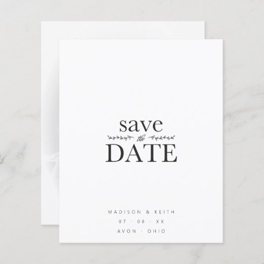 Goedkope B&W-minimalistische fotobruiloft (Voorkant / Achterkant)