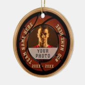 Goedkope Basketbal cadeau-ideeën, uw FOTO en TEKST Keramisch Ornament (Links)