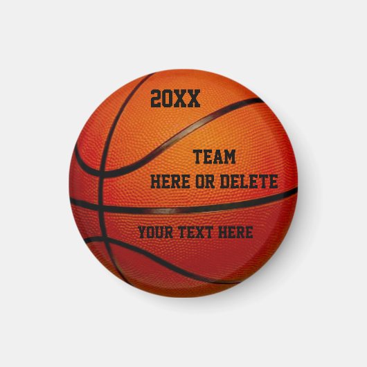 Goedkope Basketbal Party Favors GEPERSONALISEERD Magneet (Voorkant)