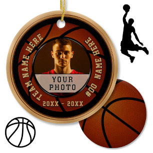 Goedkope Basketball Gift Ideeën, Uw FOTO en TEKST Keramisch Ornament