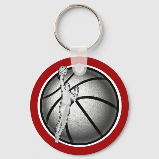 Goedkope Basketball Giften voor jongens Uw kleur, Sleutelhanger (Achterkant)