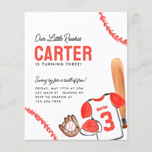 Goedkope Bat Glove Sport Shirt Honkbal Verjaardag Flyer (Voorkant)