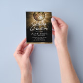 Goedkope Black Gold Glitter 70s Disco Ball Verjaar Flyer (Hand)