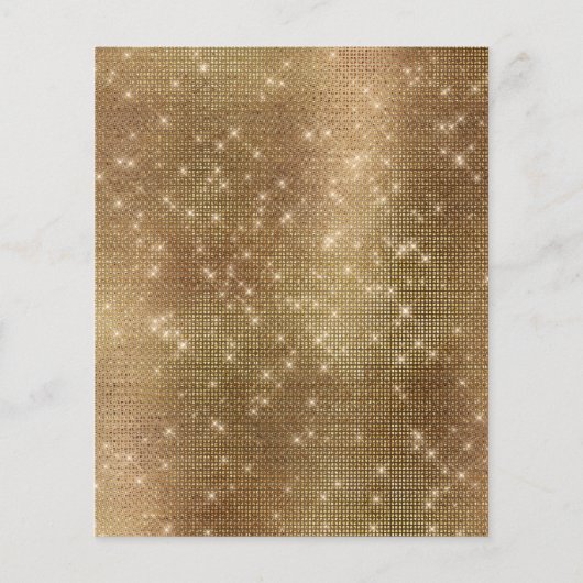 Goedkope Black Gold Glitter 70s Disco Ball Verjaar Flyer (Achterkant)