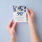 Goedkope Blauwe Zilveren Ballon Glitter 90ste Verj Flyer (Hand)