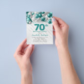 Goedkope Blauwgroen Zilveren Ballon Glitter 70e Ve Flyer (Hand)