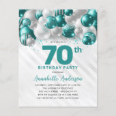 Goedkope Blauwgroen Zilveren Ballon Glitter 70e Ve Flyer (Voorkant)