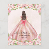 Goedkope Bloemen Blush Roze Goud Prinses Quinceane Flyer (Achterkant)