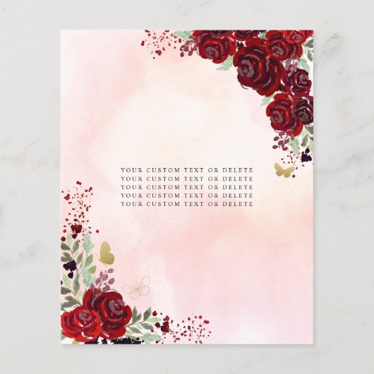 Goedkope Bloemen Bourgondië Goud Prinses Quinceane Flyer (Achterkant)