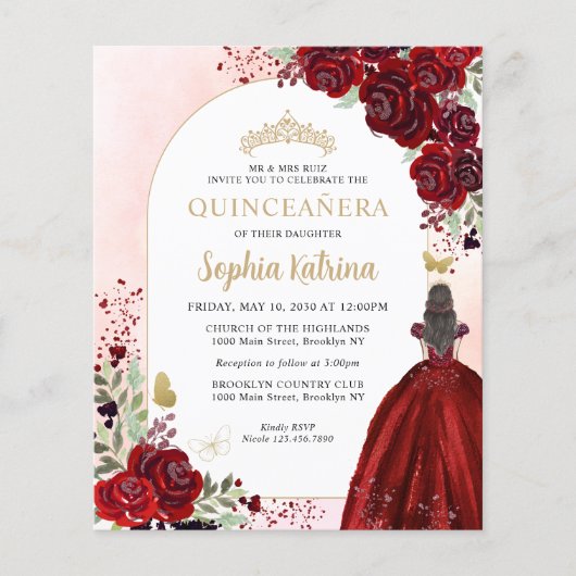 Goedkope Bloemen Bourgondië Goud Prinses Quinceane Flyer (Voorkant)