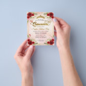 Goedkope Bloemen Bourgondië roze goud tiara quince Flyer (Hand)