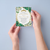 Goedkope Bloemen Groen Goud Tiara Quinceañera Invi Flyer (Hand)