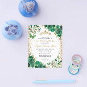 Goedkope Bloemen Groen Goud Tiara Quinceañera Invi Flyer (Enkel)