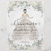 Goedkope Bloemen Ivoor Wit Glam Prinses Quinceaner Flyer (Voorkant)