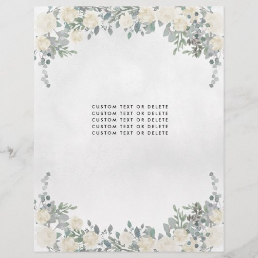 Goedkope Bloemen Ivoor Wit Glam Prinses Quinceaner Flyer (Achterkant)