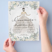 Goedkope Bloemen Ivoor Wit Glam Prinses Quinceaner Flyer (Hand)