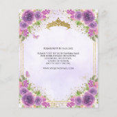 Goedkope Bloemenlicht Paarse gouden Tiara Quinceañ Flyer (Achterkant)