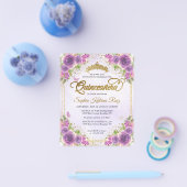 Goedkope Bloemenlicht Paarse gouden Tiara Quinceañ Flyer (Enkel)
