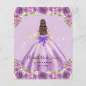 Goedkope Bloemenlicht Paarse prinses Quinceanera Flyer (Achterkant)