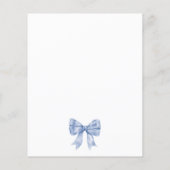 Goedkope Blue Waterverf Bow Ribbon Boy Baby shower Flyer (Achterkant)