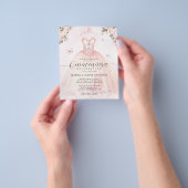 Goedkope Blush Roze Bloemen Prinses Gown Quinceane Flyer (Hand)