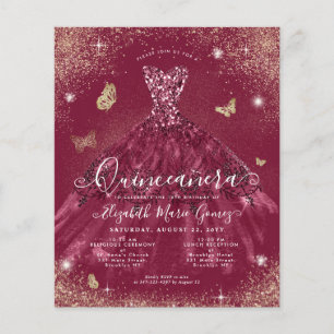 Goedkope Bourgogne Rode Gouden Gown Quinceanera Ui Flyer