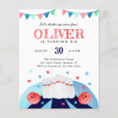 Goedkope Bowling Verjaardagsfeestje Strike Up Some Flyer (Voorkant)