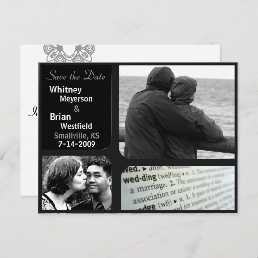 Goedkope bruiloft uitnodigingen Foto Briefkaart (Voorkant / Achterkant)