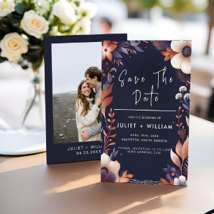 Goedkope Budget Stijlvolle Navy Blue Bruiloft Save The Date