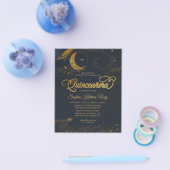 Goedkope Celestial Midnight Blue Stars Quinceanera Flyer (Enkel)
