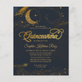 Goedkope Celestial Midnight Blue Stars Quinceanera Flyer (Voorkant)