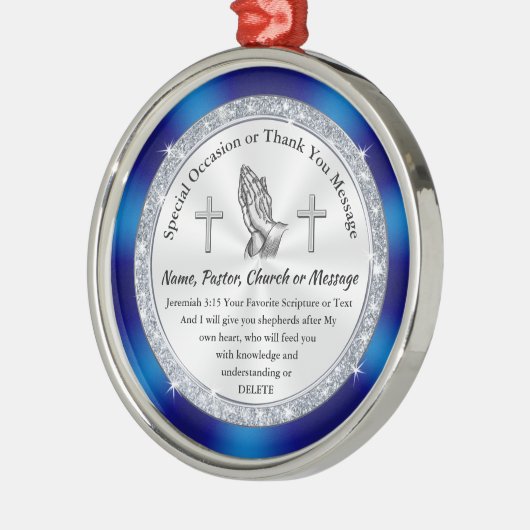 Goedkope Christelijke cadeaus. Bijbelverse Ornamen Metalen Ornament (Links)