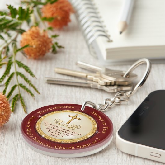 Goedkope Christelijke cadeaus voor vrienden, pasto Sleutelhanger (Voorkant Rechts)