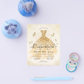 Goedkope Classic Light Gold Gown Quinceanera Uitno Flyer (Enkel)