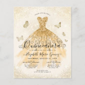 Goedkope Classic Light Gold Gown Quinceanera Uitno Flyer (Voorkant)