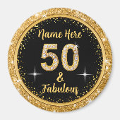 Goedkope Custom Fabulous en 50 verjaardagsfeestgun Magneet (Voorkant)