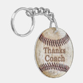 Goedkope Dank Baseball Coach Cadeau-ideeën Sleutelhanger (Voorkant Links)
